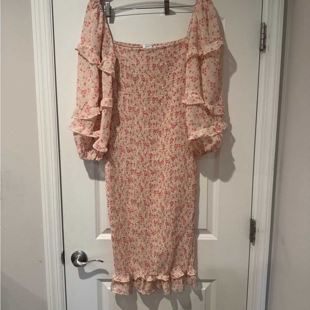 Petal & Pup Floral Pink Midi Dress - Picture 2 of 5